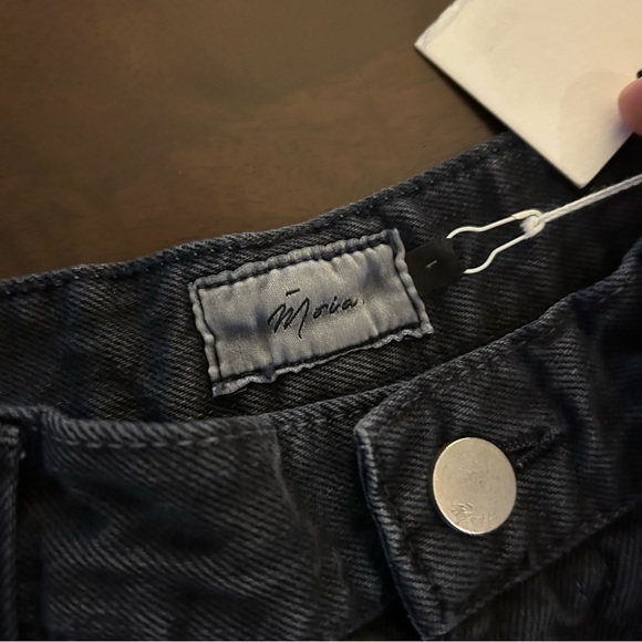 NWT Moia curved dyed denim black wide leg pant size S - Picture 15 of 16